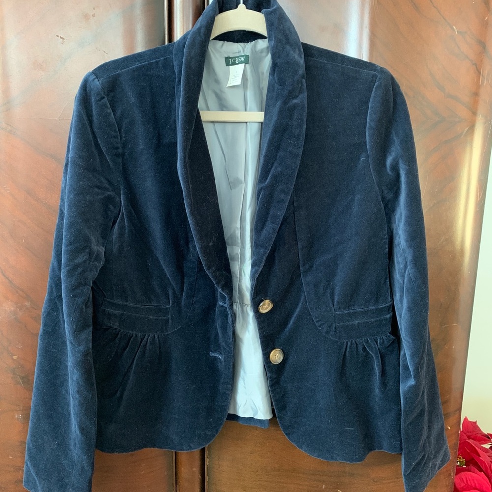 J Crew blue velvet jacket blazer
